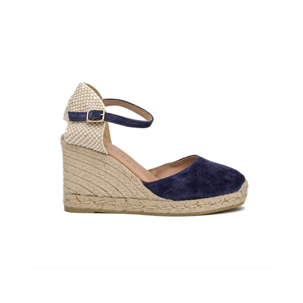 Navy suede shop wedge sandals